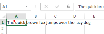 Excel with Red Dot in a Cell
